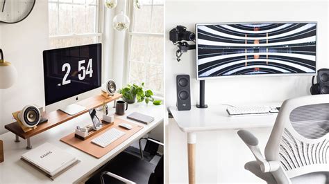 minimalist desk setups  home office ideas gridfiti desk