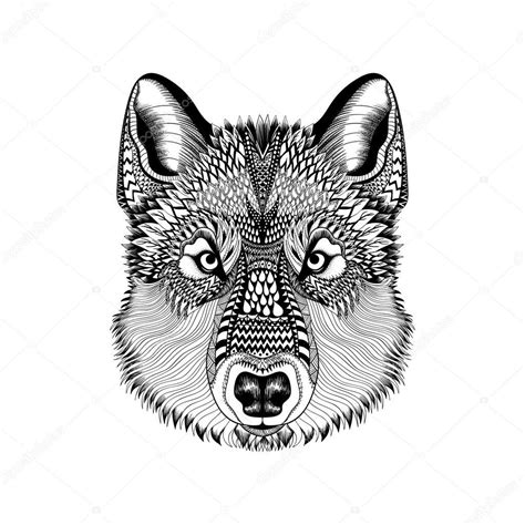 wolf face coloring pages  adults gabriel romero adriano