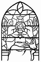 King Christ Coloring Stained Glass Jesus Activity Color Pages Book Kids Clipart Children Print Baptism Church Catholic Bible Choose Board sketch template