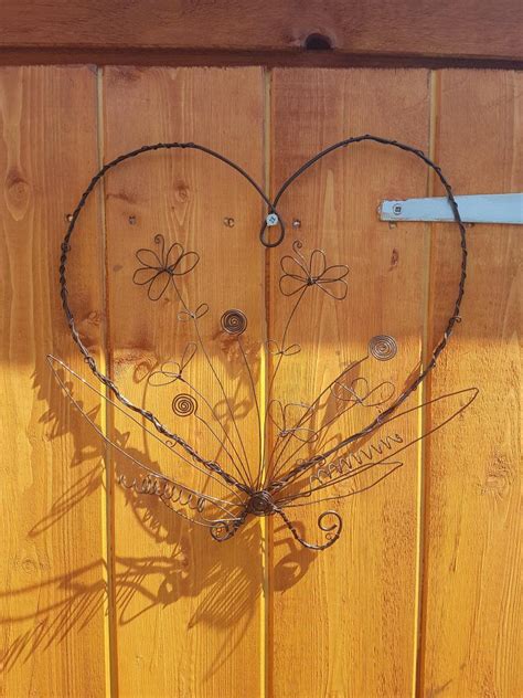 floral wreath heart shaped handmade  wire floral wreath floral wire heart shapes