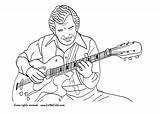Mewarna Printable Guitarrista Guitarist Gitar Pekerjaan Terkenal Malaysia Pemain Ocupaciones sketch template