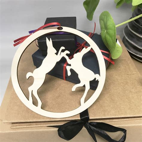 Boxing Hares Christmas Decoration By Hickory Dickory