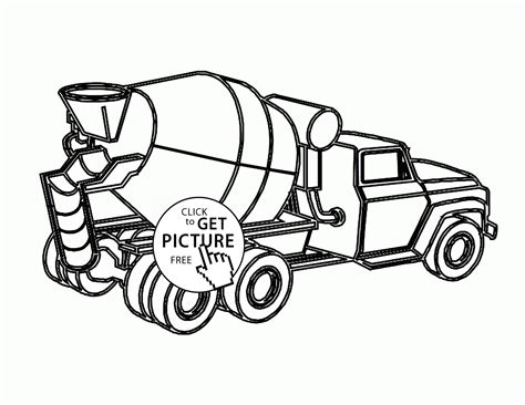 mixer truck coloring pages