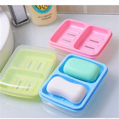 buy travel plastic double soap dishes soap dish drain