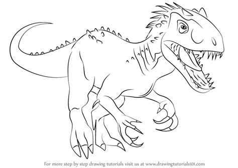 Learn How To Draw The Indomius Rex Dinosaurs Step By
