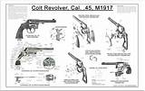 Revolver Colt Poster 45 M1917 Guns Cal Revolvers M1911 Blueprints Drawing Wesson Smith Military Great Posters Looking Weapons Schematic Patent sketch template