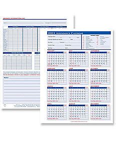 attendance calendars forms amsterdam printing