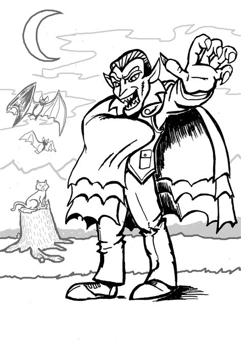 drawing vampire  characters printable coloring pages