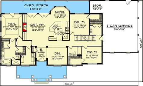 plan ah  bedroom rambling ranch single level house plans house plans  story ranch