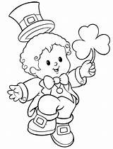 Leprechaun Coloring Pages Printable Little Dressed Boy sketch template