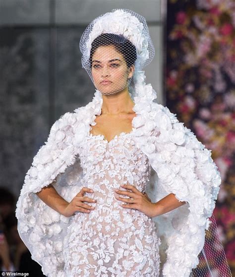 Shanina Shaik Models Bridal Couture At Paris Fashion Week