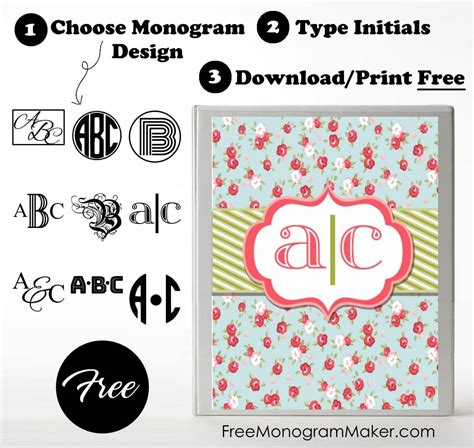 monogram binder cover customize  instant