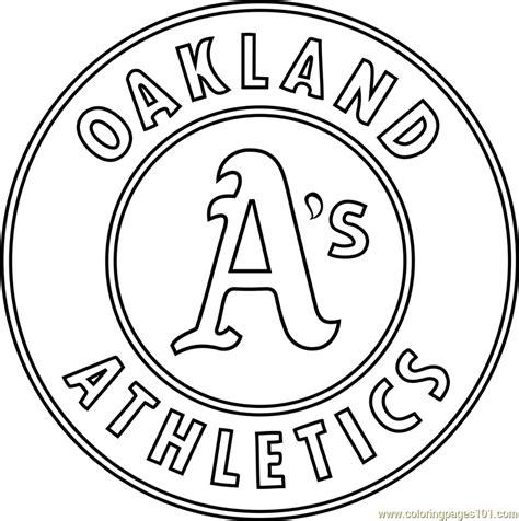 oakland athletics logo coloring page  kids  mlb printable