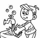 Washing Hand Coloring Pages Preschoolers Getdrawings sketch template