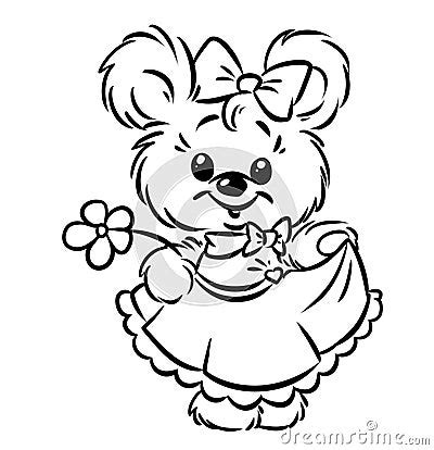 bear girl flower coloring pages royalty  stock images image