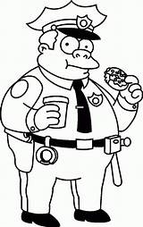Simpsons Wiggum Chief Homer Jefe Pintar Policias Pintados Dibujosparapintarycolorear Bart Mileena Clancy sketch template