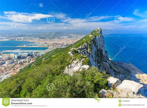 gibraltar stock photo image  coast horizon landmark