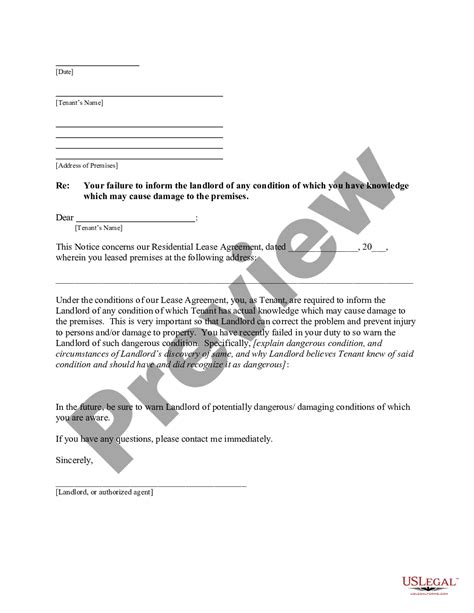 california letter  landlord  tenant  notice  tenant  inform