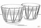 Coloring Bongo Drums Pages Drawing sketch template
