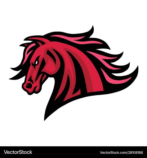 mustang horse fierce mascot logo design royalty  vector