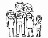 Family Together Coloring Colorear sketch template