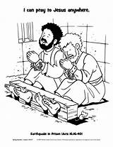 Coloring Paul Silas Jail Pages Popular Bible sketch template