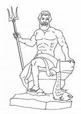 Poseidon Mythology sketch template