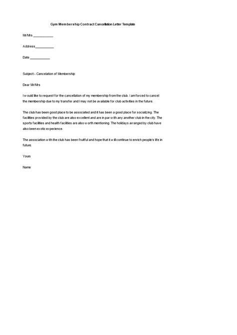klauuuudia gym membership cancellation letter template