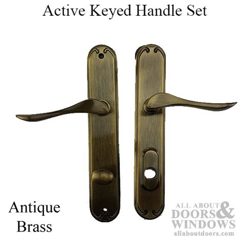 home garden pella inactive french patio door handle assembly  hand brass