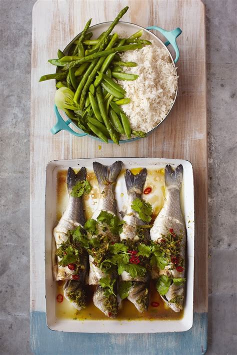 Jamie Oliver S 15 Minute Meals Asian Style Sea Bass With Sticky Rice