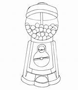 Gumball Machine Template Coloring Pages Sketch Drawing Bubble Draw sketch template