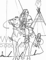 Coloring Indian Horse sketch template