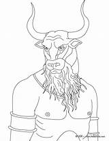 Coloring Minotaur Greek Pages Mythology Monster Creatures Bull Headed Man Hellokids Hydra Print Source Color Drawing Minotaure Mythical Qj Inspirational sketch template