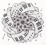 Mandalas Zentangle Dare Musik Zendala Musicales Notes Malvorlagen Tangle sketch template