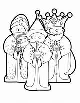 Coloriage Rois Magos Mages Koningen Drie Epiphany Kleurplaten Nativity Wise Dibujo Kalender sketch template