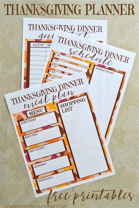 thanksgiving planner  printables sparkles  sunshine