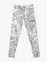 Leggings Redbubble Coloring Adult sketch template