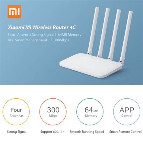 original xiaomi mi wifi router   ram  bgn ghz mbps  antennas smart app