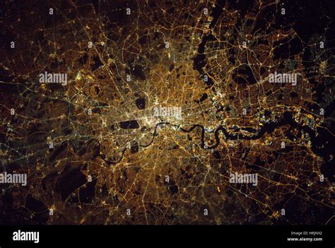 london  night satellite image stock photo alamy