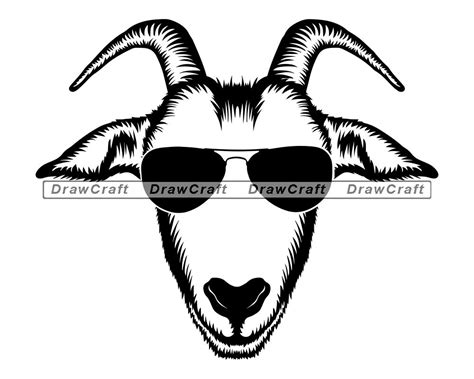 Goat In Sunglasses Svg Goat Svg Cool Goat Svg Goat Cut Etsy