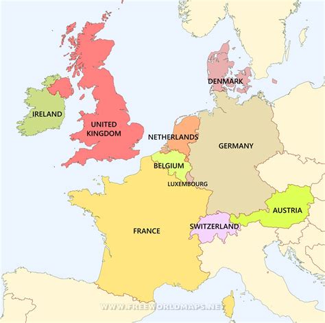 western europe countries  freeworldmapsnet
