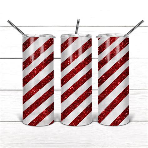 oz skinny tumbler candy cane wrap tapered straight template etsy