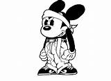 Clown Drawing Gangster Cholo Gangsta Graffiti Mouse Characters Mickey Getdrawings sketch template