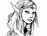 Elf Princess Coloring Coloringcrew sketch template