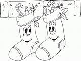 Christmas Coloring Stockings Pages Stocking Printable Clipart Happy Kids Library sketch template