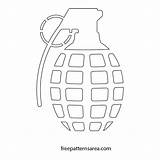 Grenade Vector Pattern Stencil Freepatternsarea Template sketch template
