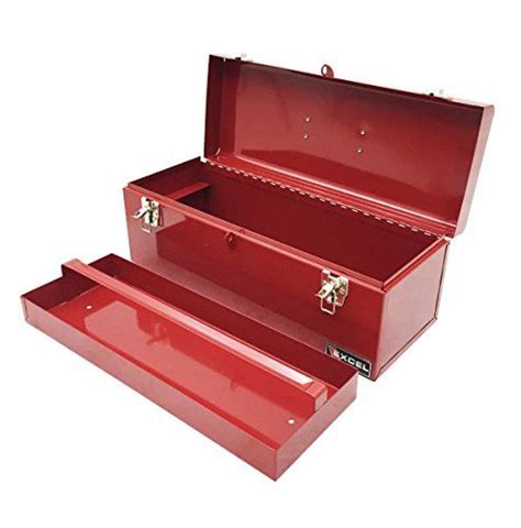 Excel Tb139 Red 19 Inch Portable Steel Tool Box Red Steel Tool Box