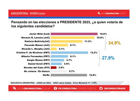 Sorpresa Una Encuesta Posiciona A Milei Como El Candidato Con Más