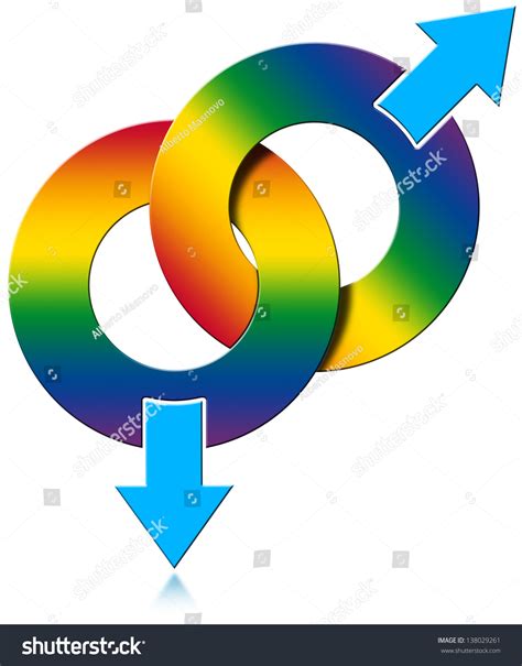 gay male rainbow colored symbol two male symbols rainbow colored on