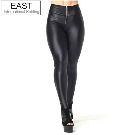 hot sexy a64 women s faux leather leggings fashion zip up patchwork